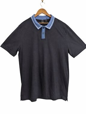 Hugo Boss Cotton Navy Short Sleeve Polo Shirt Slim Fit  2XLT NWT